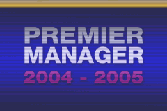 Premier Manager 2004-2005 title screen for GameBoy Advance